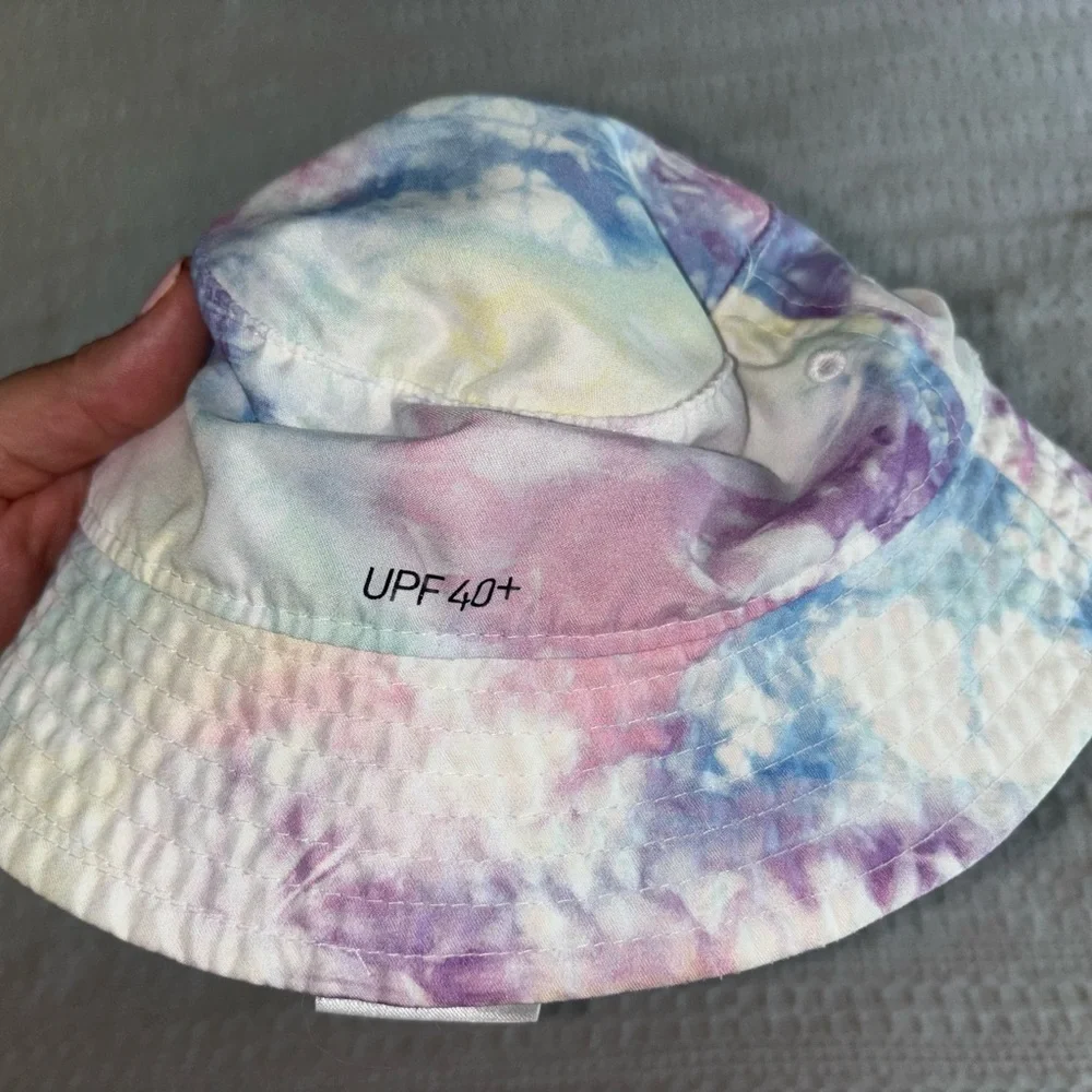 Nike Kids Pastel Tie-Dye Bucket Hat with Purple Logo